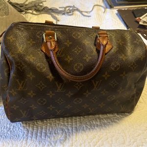 Louis Vuitton Speedy Shoulder Bag 30 Brown Canvas